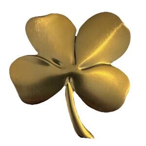 Gerity 24K Gold Electroplate 4 Leaf Clover Paperweight 1984 Hope Faith Love Luck